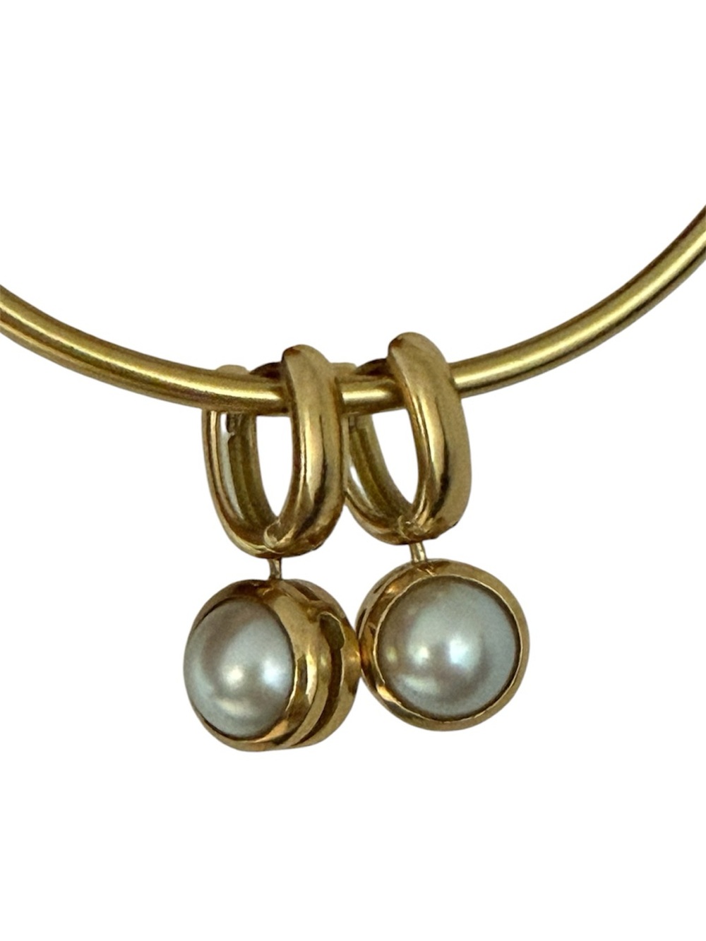 Marla Aaron Pearl Drop Lozenge Earrings - 18k Yellow Gold & White Pearl